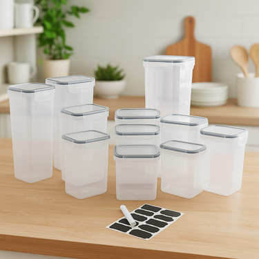 Set De 14 Recipientes Herméticos Con Tapa Apilables