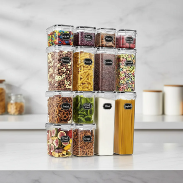 Set De 14 Recipientes Herméticos Con Tapa Apilables