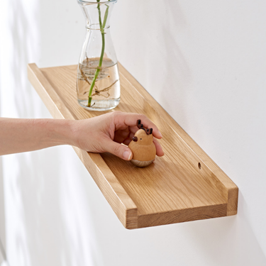 Set X2 Estantes Flotantes Madera Modernos Minimalista Marrón Claro