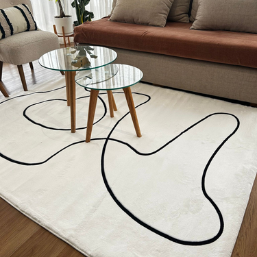 Alfombra Diseño Lineas Blanco 150x200 5mm Living Dormitorio