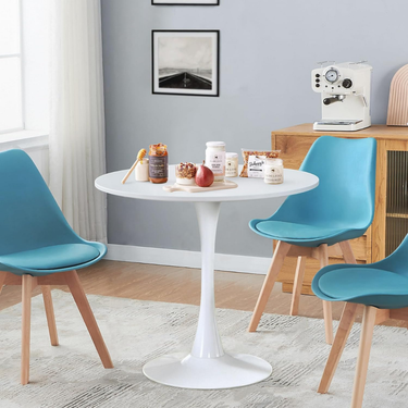 Mesa De Comedor Tulip Laqueada Redonda Living 80cm