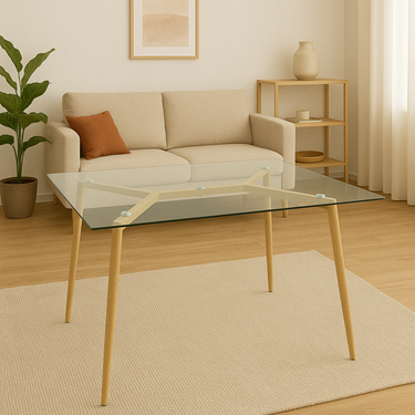 Mesa Comedor De Vidrio Rectangular 120x80 Cm