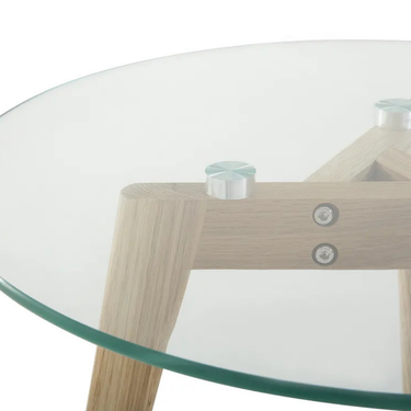 Set X2 Mesa Ratona Living Vidrio Redonda Nido Homilu