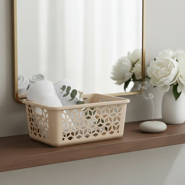 Caja Cesto Canasto Organizador Plástico Calado Pequeño