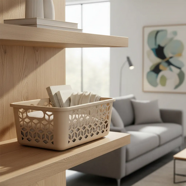 Caja Cesto Canasto Organizador Plástico Calado Pequeño