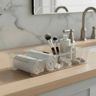 Caja Organizadora Multiuso Con Divisiones Cristal 34,5x12 Uz