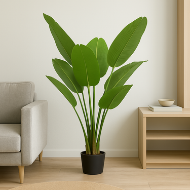 Planta Artificial Banano Con Maceta Decoración Altura 120 Cm