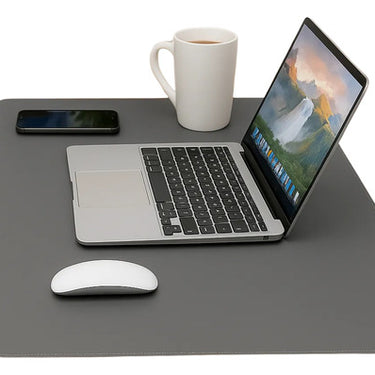 Mouse Pad Liso Cuero Pu 30cm X 60cm Escritorio Desk Pad Gris Lisa