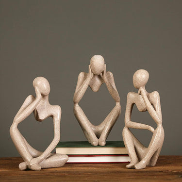 3 Piezas Adorno Escultura Abstracta Pensador Deco Homilu
