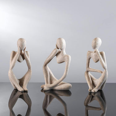 3 Piezas Adorno Escultura Abstracta Pensador Deco Homilu