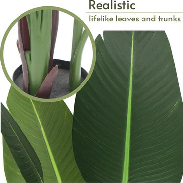Planta Artificial Banano Con Maceta Decoración Altura 160 Cm