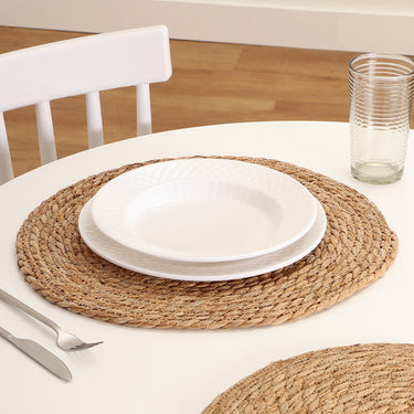 Set X6 Individuales Redondo De Mesa Hogar Cocina 30 Cm Fibra