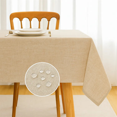 Mantel Impermeable 140x140 Cuadrado Cocina Comedor Lino Marrón