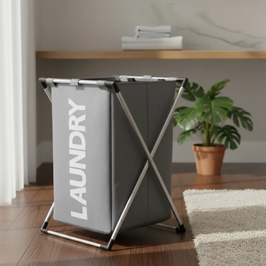 Canasto Cesto Plegable P/ropa Aluminio Organizador Tela Baño