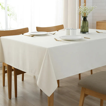 Mantel Impermeable 132x140 Rectangular Cocina Comedor Blanco