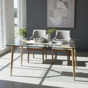 Mesa Comedor De Vidrio Rectangular 120x80 Cm