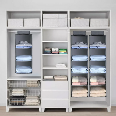 Organizador Colgante Placard Ropero Armario 3 Niveles Homilu Gris