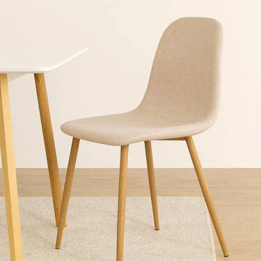 Silla Tapizada Estilo Eames Patas Metal Simil Madera Homilu