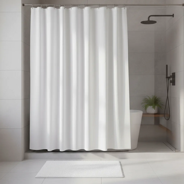 Juego Set Cortina Baño + Alfombra Baño Excelente Calidad