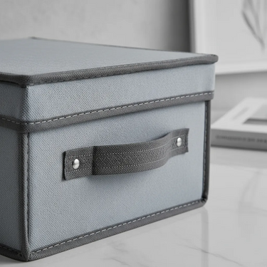 Caja Organizadora De Tela Rígida Con Tapa 30x30x15cm