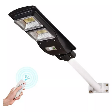 Foco Solar Led 60w Exterior C/ Sensor Y Control+ Brazo Metal