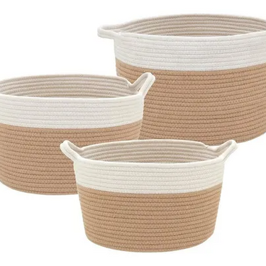 Set X3 Cestos Canastos Nórdicos Cordón