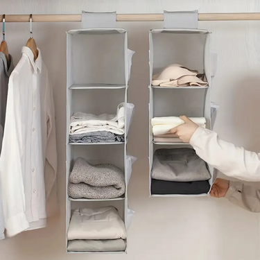 Organizador Colgante Placard Ropero Armario 3 Niveles Homilu Gris