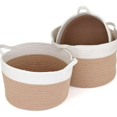 Set X3 Cestos Canastos Nórdicos Cordón