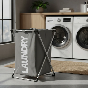 Canasto Cesto Plegable P/ropa Aluminio Organizador Tela Baño