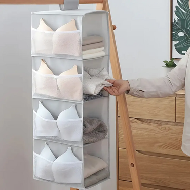Organizador Colgante Placard Ropero Armario 4 Niveles Homilu Gris