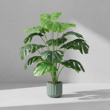 Planta Artificial Monstera Con Maceta Decoración Hogar