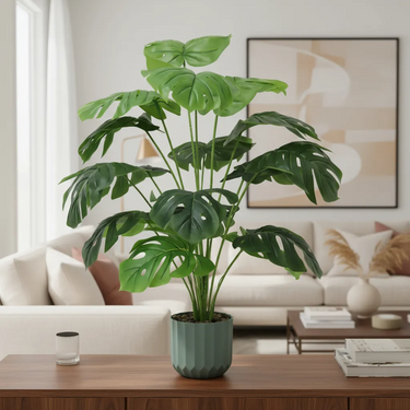 Planta Artificial Monstera Con Maceta Decoración Hogar