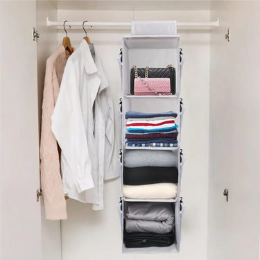 Organizador Colgante Placard Ropero Armario 4 Niveles Homilu Gris