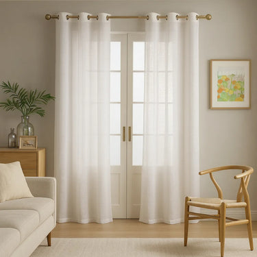 Cortina Tela Voile 2 Paños 140x220 Living Dormitorio Homilu