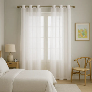 Cortina Tela Voile 2 Paños 140x220 Living Dormitorio Homilu