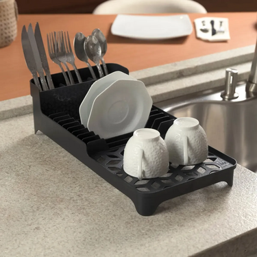 Escurridor Seca Platos Vajilla Plástico Cocina Uz Col Negro