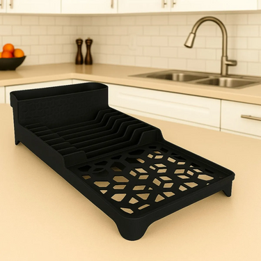 Escurridor Seca Platos Vajilla Plástico Cocina Uz Col Negro