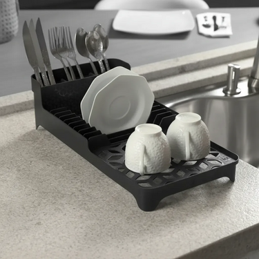 Escurridor Seca Platos Vajilla Plástico Cocina Uz Col Negro