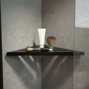 Estante Organizador Esquinero Baño Ducha Acero Homilu Negro