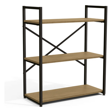 Estanteria Baja 3 Estantes Industrial Hierro Madera Living