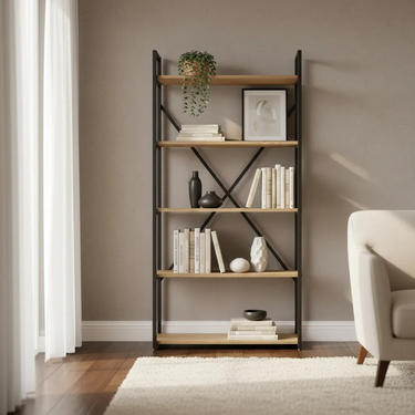 Estanteria Biblioteca Libreria 5 Estantes Industrial