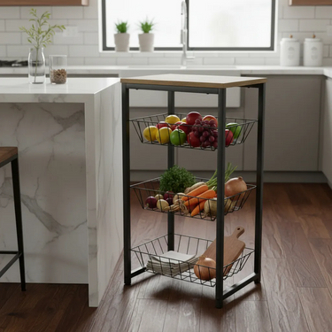 Frutero Organizador Cocina 3 Niveles Linea Industrial