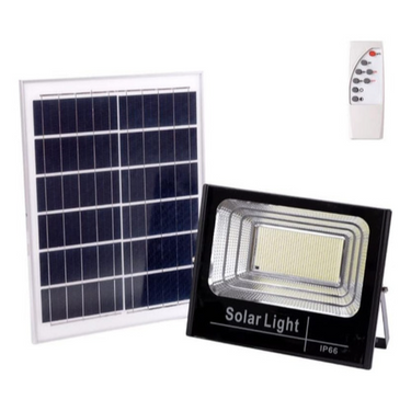 Foco Reflector Solar Led  60w + Panel Solar Jardin Exterior