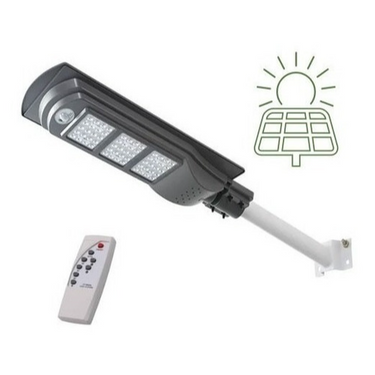 Foco Solar Led 90w Exterior C/ Sensor Y Control+ Brazo Metal