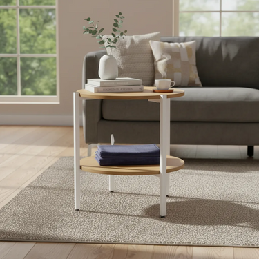 Mesa Esquinera Estilo Industrial Living 2 Estantes