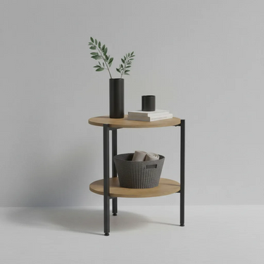 Mesa Esquinera Estilo Industrial Living 2 Estantes