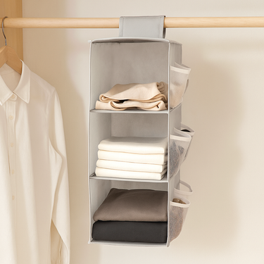 Organizador Colgante Placard Ropero Armario 3 Niveles Homilu Gris
