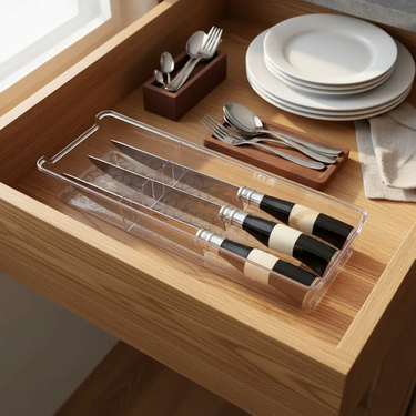 Organizador De Cuchillos Plástico Para Cajón Multiuso Uz