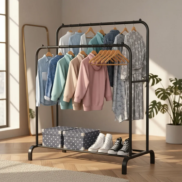 Perchero de metal estilo minimalista doble