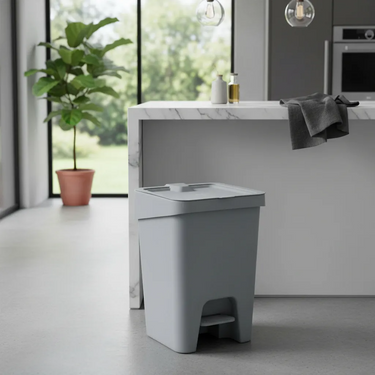 Papelera Tacho Con Pedal Plástico Cocina Baño 15l